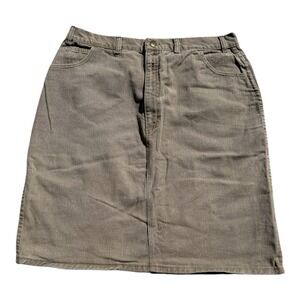 VTG Venezia Midi Beige Tan Denim Jean Skirt Sz 22 100% Cotton Y2K 90s Preppy USA